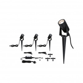 Kit de 3 spots extérieurs Link+Light Paulmann - 3x3,5W - IP67 - 3000K - Noir