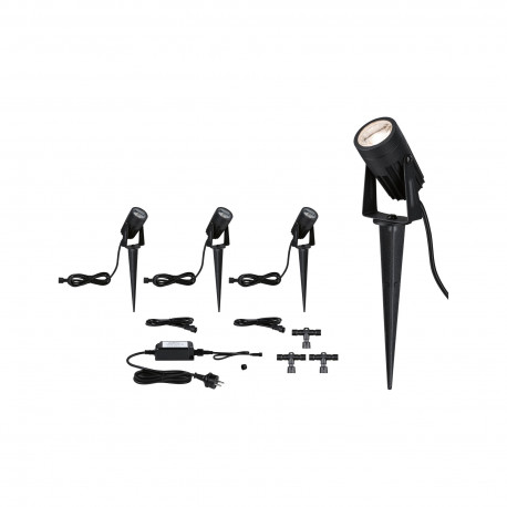 Kit de 3 spots extérieurs Link+Light Paulmann - 3x3,5W - IP67 - 3000K - Noir