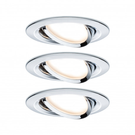 Kit enc Premium Coin Slim grad rd orien LED 3x6W 2700K 230V 51mm Chrome/Alu