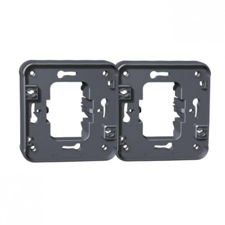 Cadre support double Oxxo Eur'Ohm - Encastré - Horizontal - Gris