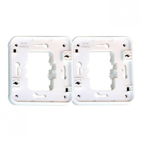 Cadre support double Oxxo Eur'Ohm - Encastré - Horizontal - Blanc