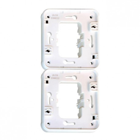 Cadre support double Oxxo Eur'Ohm - Encastré - Vertical - Blanc