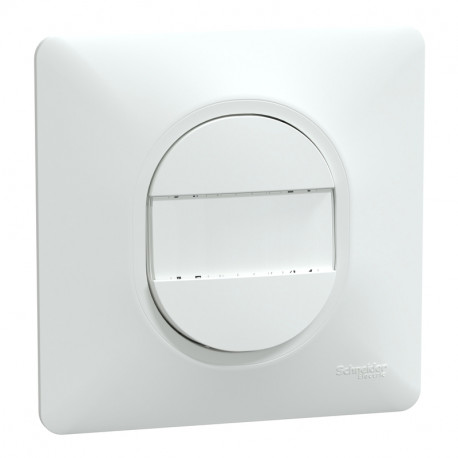 Bouton poussoir 1 touche 10AX Ovalis Schneider Electric - 250V - Bornes automatiques - Blanc - Complet - Avec porte-étiquettes