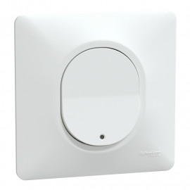 Bouton poussoir 1 touche 10AX Ovalis Schneider Electric - 250V - Bornes automatiques - Blanc - Complet - Avec voyant lumineux