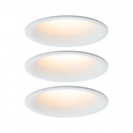 Kit 3 spots encastrés Cymbal Coin Paulmann - 3x6W - IP44 - Blanc dépoli - Dimmable
