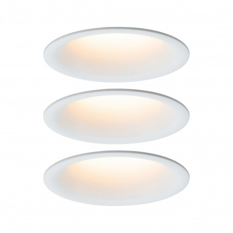 Kit 3 spots encastrés Cymbal Coin Paulmann - 3x6W - IP44 - Blanc dépoli - Dimmable