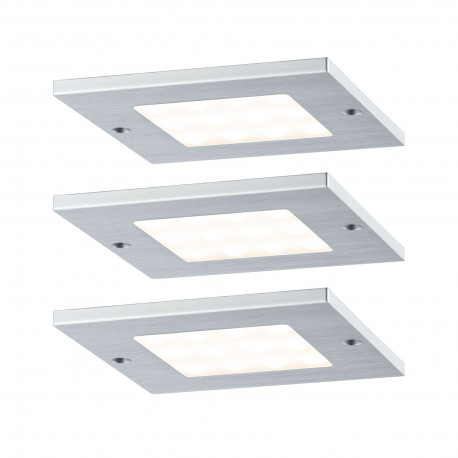 Spots pour meuble Micro Line Paulmann - Lot de 3 - Carré - 4,7W/LED