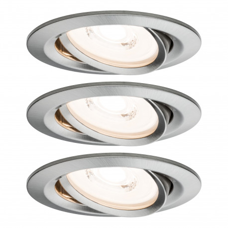 Kit Enc Prem dim 3X6,3W Coin Rd Orient dimmable LED 3x6,3W 230V Fer brossé/Alu