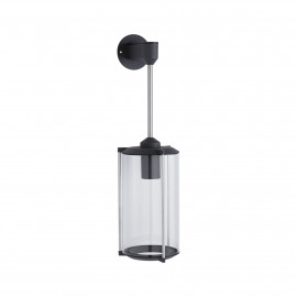 Applique murale extérieure Klassik Paulmann - Modèle long - E27 - 60W max - IP44 - Verre clair/Gris - Dimmable