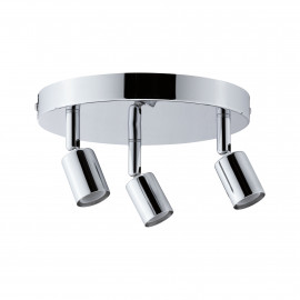 Spot 3 flammes Carolina Paulmann - Orientable - IP44 - 3x10W max - GU10 - Chrome - Sans ampoule
