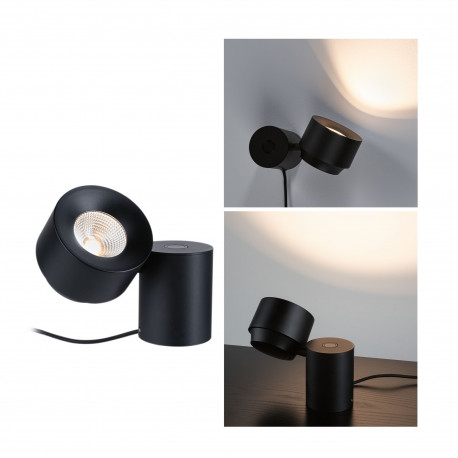 Lampe à poser LED Puric Pane Paulmann - 3W - 2700K - Noir - Dimmable