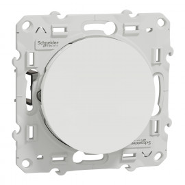 Bouton poussoir 1 touche Odace Schneider Electric - 10A - Blanc - Avec griffes montées