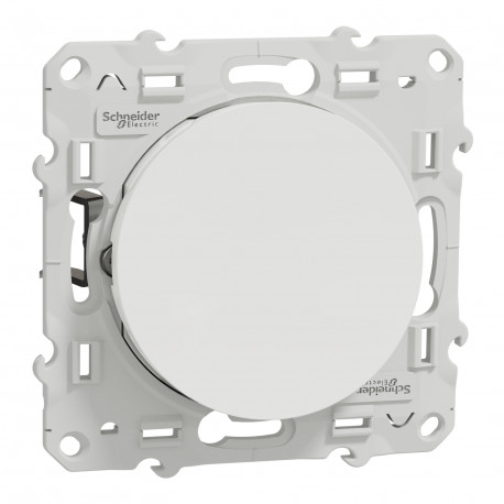 Bouton poussoir 1 touche Odace Schneider Electric - 10A - Blanc - Avec griffes montées