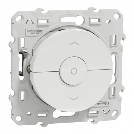 Interrupteur pour volet roulant Odace Schneider Electric - 3 touches - 6A - Blanc - Griffes montées