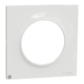 Plaque de finition 1 poste Odace Styl Schneider Electric - IP21 D - Blanc - Antibactérien
