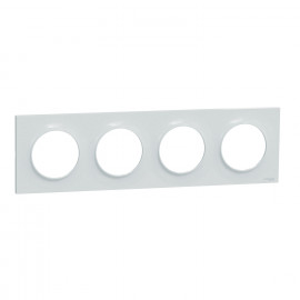 Plaque de finition 4 postes Odace Styl Schneider Electric - Vertical/ Horizontal - 71mm - Blanc - Recyclé