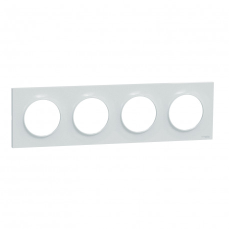 Plaque de finition 4 postes Odace Styl Schneider Electric - Vertical/ Horizontal - 71mm - Blanc - Recyclé