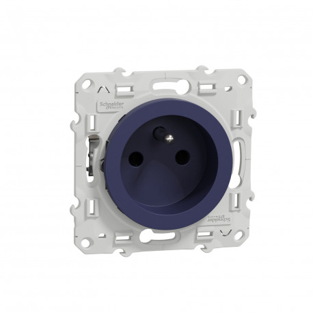 Prise de courant 2P+T Odace Schneider Electric - 16A - Cobalt