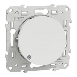 Va-et-vient Odace Schneider Electric - 10A - Blanc - Antibactérien - Fixation par vis