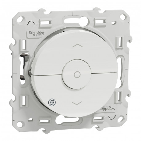 Interrupteur pour volet roulant Odace Schneider Electric - 3 touches - 6A - Blanc - Antibactérien