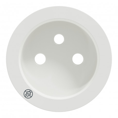 Enjoliveur simple pour prise 2P+T Odace Schneider Electric - Blanc - Antibactérien