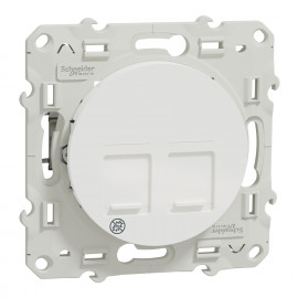 Prise multimédia RJ45 Odace Schneider Electric - Grade 3 - cat. 6 STP - Blanc - Antibactérien