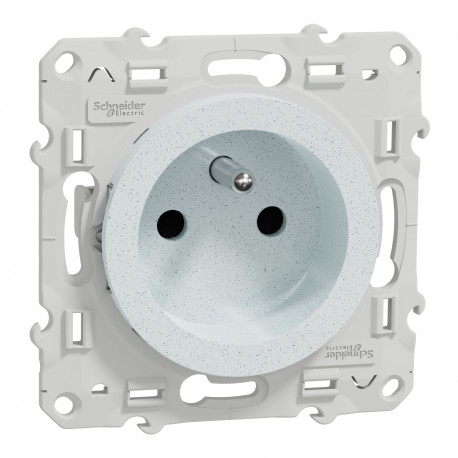 Prise de courant 2P+T Odace Schneider Electric - 16A - Blanc granité - Recyclé