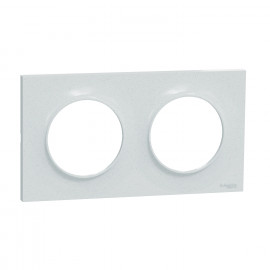 Plaque de finition 2 postes Odace Styl Schneider Electric - Vertical/ Horizontal - 71mm - Blanc - Recyclé