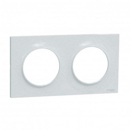 Plaque de finition 2 postes Odace Styl Schneider Electric - Vertical/ Horizontal - 71mm - Blanc - Recyclé