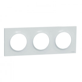 Plaque de finition 3 postes Odace Styl Schneider Electric - Vertical/ Horizontal - 71mm - Blanc - Recyclé