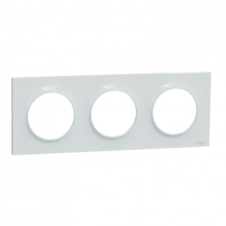 Plaque de finition 3 postes Odace Styl Schneider Electric - Vertical/ Horizontal - 71mm - Blanc - Recyclé