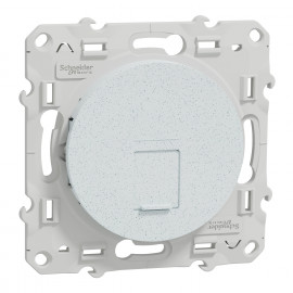 Prise téléphone/informatique RJ45 Grade 1 Odace Schneider Electric - Cat.6 UTP - Blanc granité - Recyclé