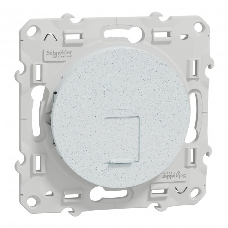 Prise multimédia RJ45 Odace Schneider Electric - Grade 3 - cat. 6 STP - Blanc granité - Recyclé