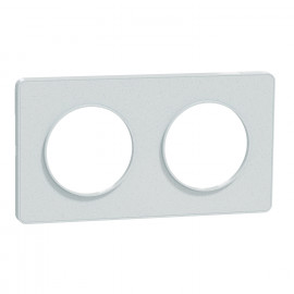 Plaque de finition 2 postes Odace Touch Schneider Electric - Vertical/ Horizontal - 71mm - Blanc - Recyclé
