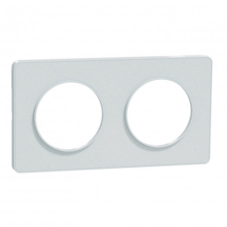 Plaque de finition 2 postes Odace Touch Schneider Electric - Vertical/ Horizontal - 71mm - Blanc - Recyclé