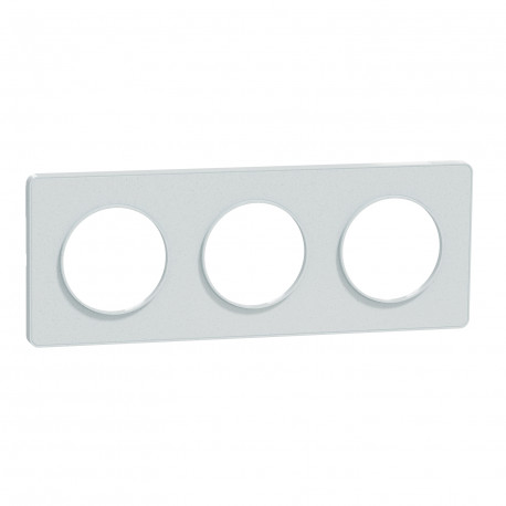 Plaque de finition 3 postes Odace Touch Schneider Electric - Vertical/ Horizontal - 71mm - Blanc - Recyclé