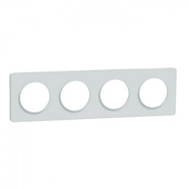 Plaque de finition 4 postes Odace Touch Schneider Electric - Vertical/ Horizontal - 71mm - Blanc - Recyclé
