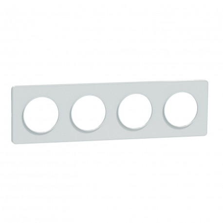 Plaque de finition 4 postes Odace Touch Schneider Electric - Vertical/ Horizontal - 71mm - Blanc - Recyclé