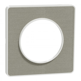 Plaque de finition 1 poste Kvadrat Odace Touch Schneider Electric - Perle/ blanc