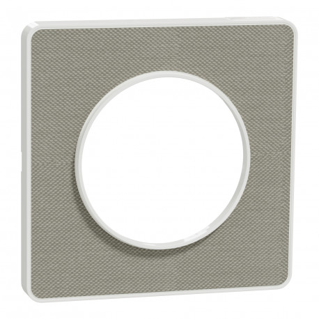 Plaque de finition 1 poste Kvadrat Odace Touch Schneider Electric - Perle/ blanc