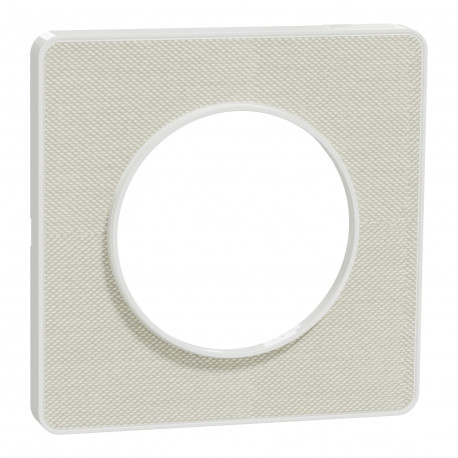 Plaque de finition 1 poste Kvadrat Odace Touch Schneider Electric - Craie/ blanc
