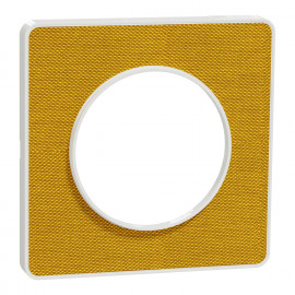 Plaque de finition 1 poste Kvadrat Odace Touch Schneider Electric - Ocre/ blanc