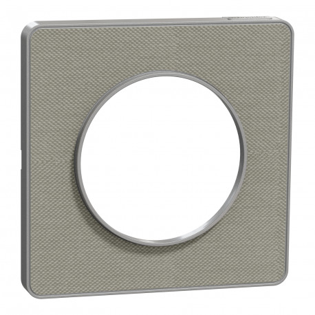 Plaque de finition 1 poste Kvadrat Odace Touch Schneider Electric - Perle/Alu