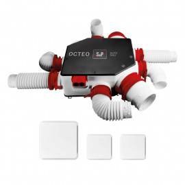 Kit Caisson VMC simple flux OCTEO AUTO DHU Unelvent - avec sondes thermo-hygrométriques - 6 sanitaires