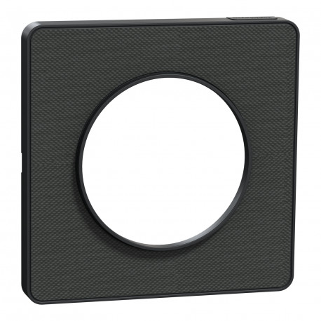 Plaque 1 poste Kvadrat Odace Touch Schneider Electric - Horizontal/Vertical - 71mm - Ombre/ Anthracite