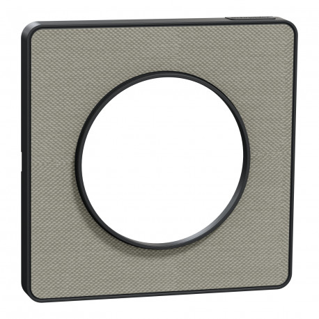 Plaque de finition 1 poste Kvadrat Odace Touch Schneider Electric - Perle/Anthracite