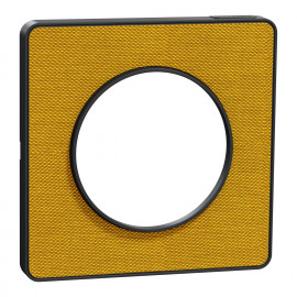 Plaque de finition 1 poste Kvadrat Odace Touch Schneider Electric - Ocre/ Anthracite