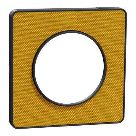 Plaque de finition 1 poste Kvadrat Odace Touch Schneider Electric - Ocre/ Anthracite