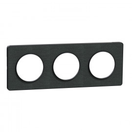 Plaque 3 postes Kvadrat Odace Touch Schneider Electric - Horizontal/Vertical - 71mm - Ombre/ Anthracite