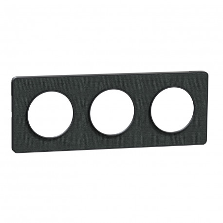 Plaque 3 postes Kvadrat Odace Touch Schneider Electric - Horizontal/Vertical - 71mm - Ombre/ Anthracite